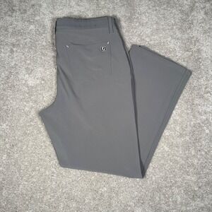 FootJoy Mens Performance Golf Pants Grey Straight Leg 36x30 FJ Logo READ